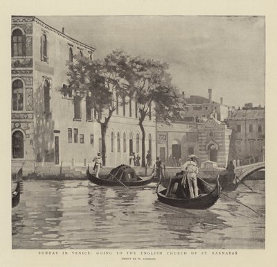 Zondag in Venetië, op weg naar de Engelse kerk van St Barnabas door William Logsdail